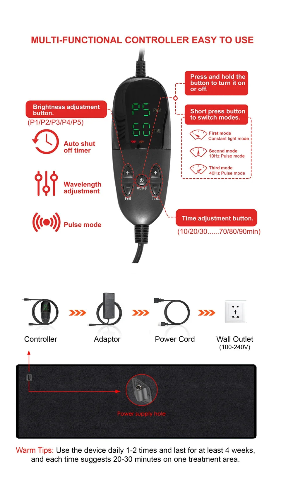Full-Body Infrared Red Light Therapy Mat – 660nm + 850nm Near Infrared